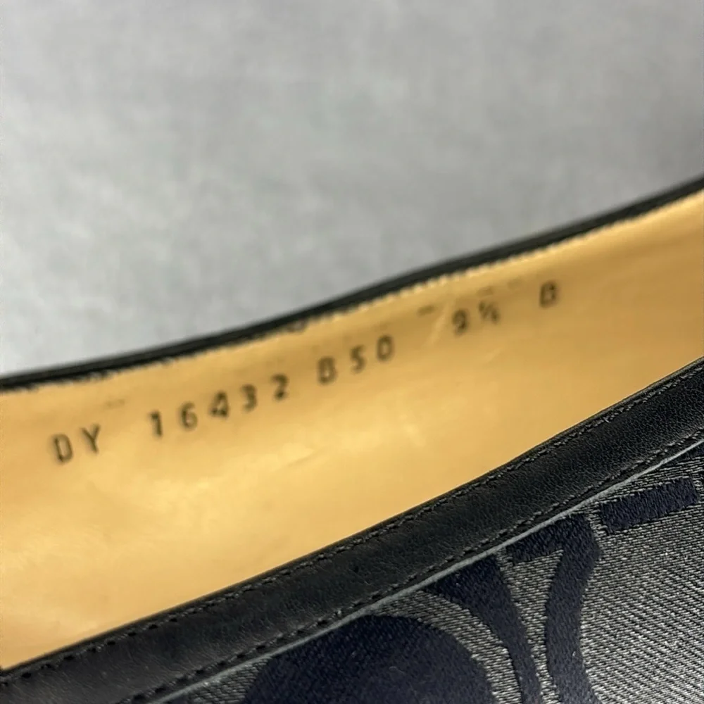 Salvatore Ferragamo Black Gancini Logo Wedge Pumps 9.5B Italy
